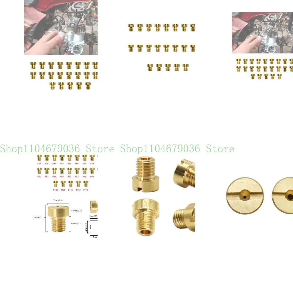

652F 25Pcs Main Jet Nozzles 55-115 For Dellorto PHBG 21 19.5 19 SHA 13 14 15 16 19 20 SHBC 19 5mm Carburetor Main