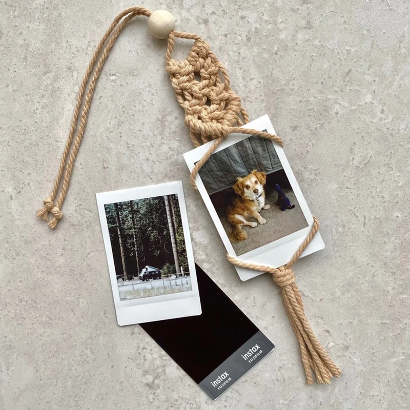 Makrama zdjęcie wiszące na ścianie wyświetlacz makrama ramka na zdjęcia Boho Home Decor dzieci dekoracja do pokoju dziecięcego prezent makrama