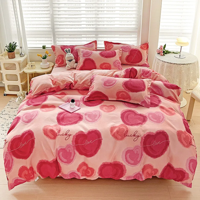 

Summer and Winter Blanket, Home Textile Water Wash 3/4 Pieces Bedding Set, Large Sheet Bed Bed Sheets and Pillowcases Bed Set