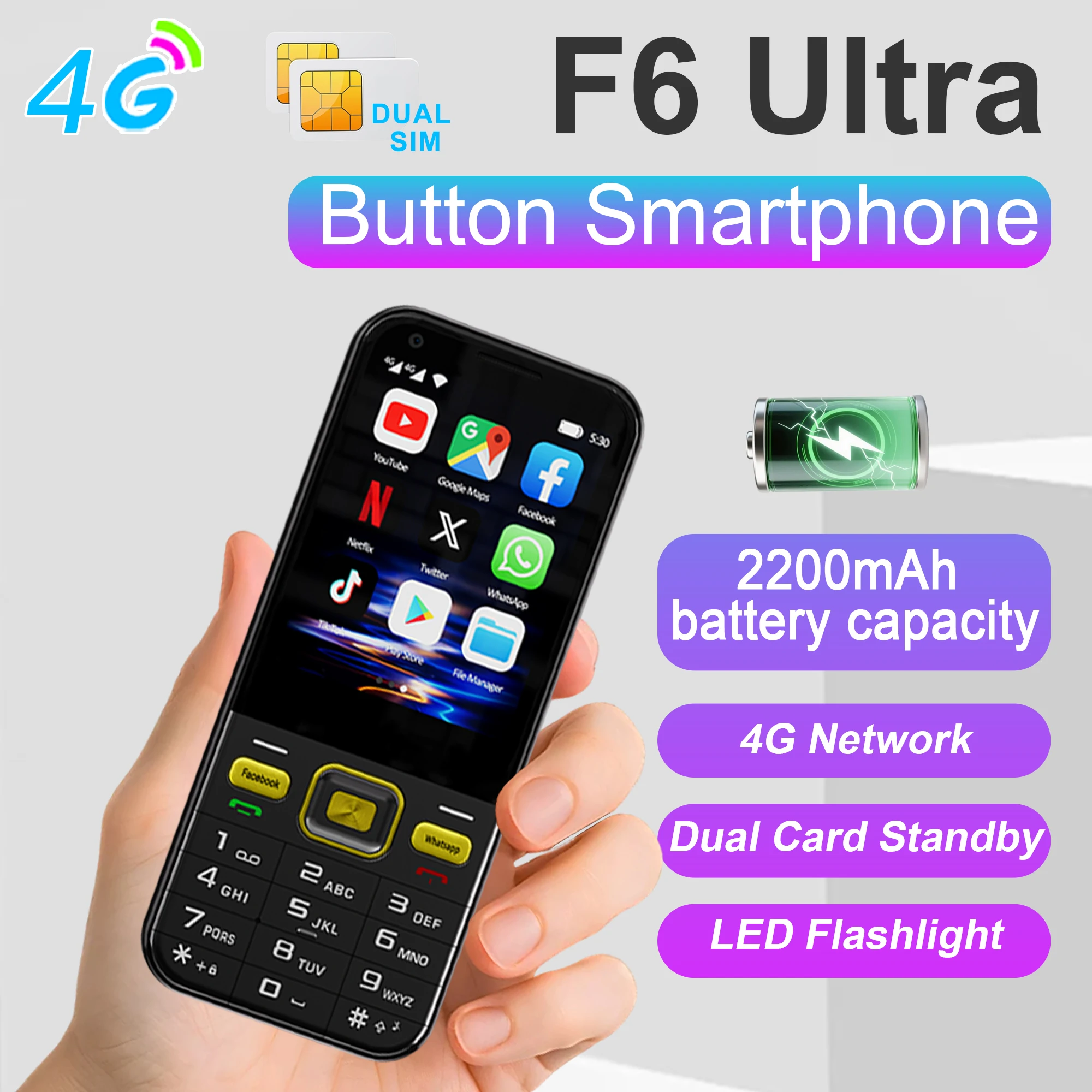 SERVO 4G Button Smartphone Android System 2GB+16GB 2.8