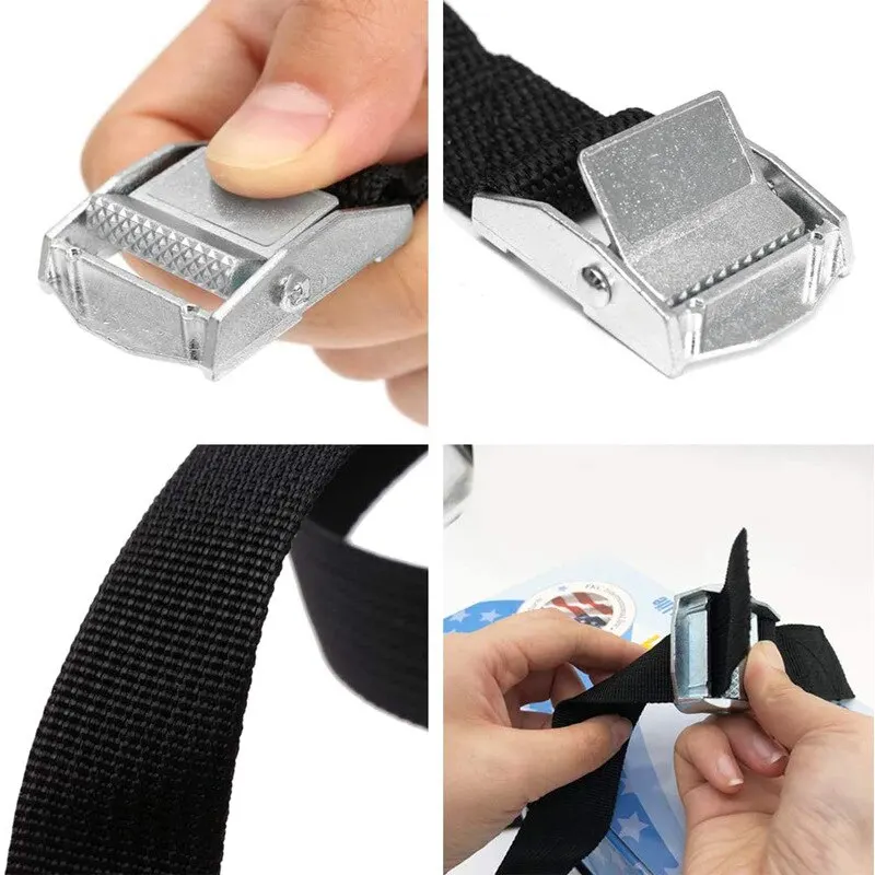 25MM*2M Zinc Alloy Pressure Buckle Pallet Cargo Straps Luggage Fixed Car Fixed Tightener Tensioner Straps