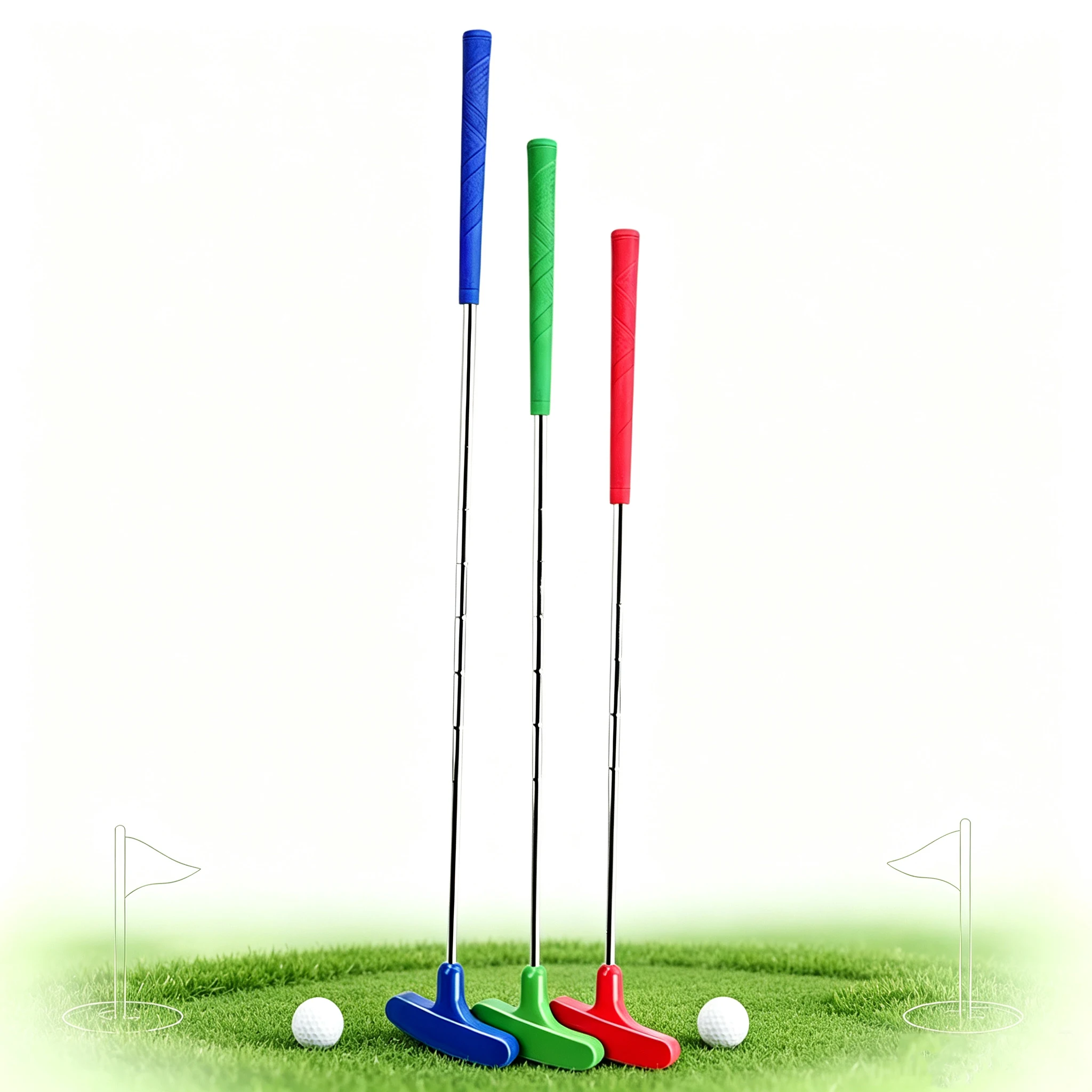 3pcs/pack Mini Golf Putters Golf Clubs, Clubes de Golf with Rubber Putter Head and Grips and Steel shaft, 6 colors, Custom size