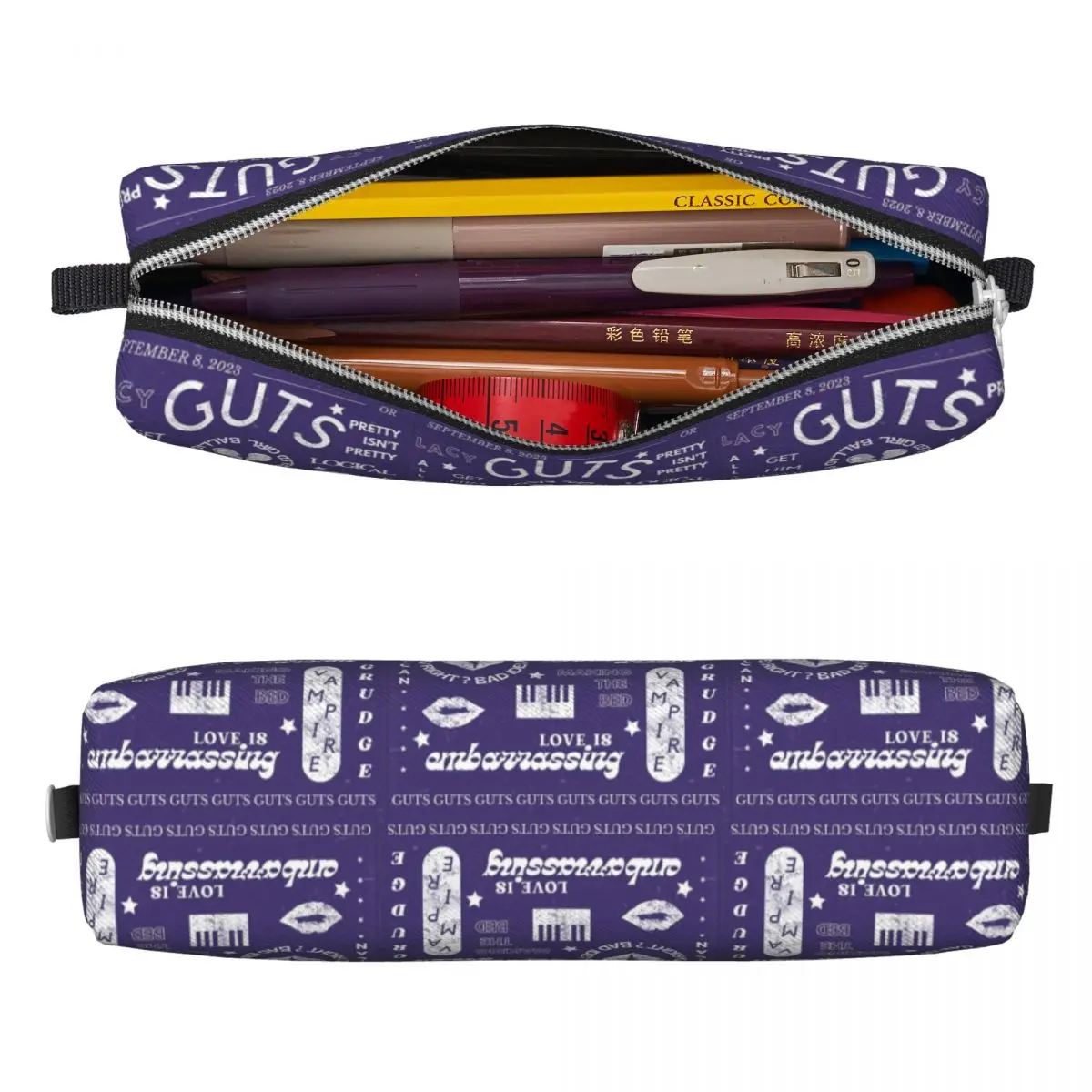 Fun Guts Tracklist Olivia Print Rodrigos Pencil Case Pencil Pouch Pen Box for Girl Boy Bags Students School Zipper Stationery