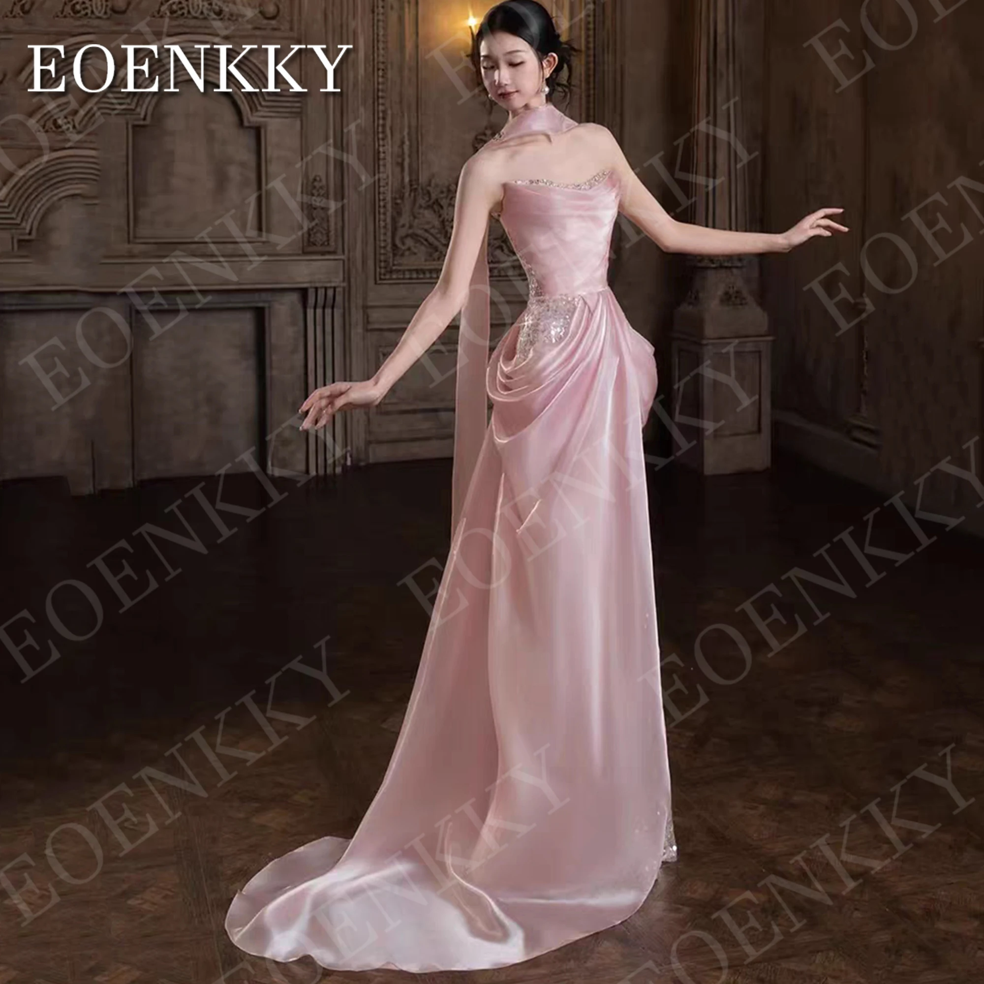 

EOENKKY Elegant Evening Dresses for Woman Party 2026 Mermaid Strapless Sequin Celebrity Dress Customized вечернее платье женское