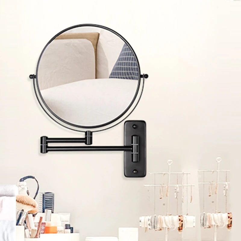 

9 Inch Black Wall Mounted Bathroom Mirror 10x Magnifying Makeup Mirror Double Sided Vanity Bathroom Mirror Shaving