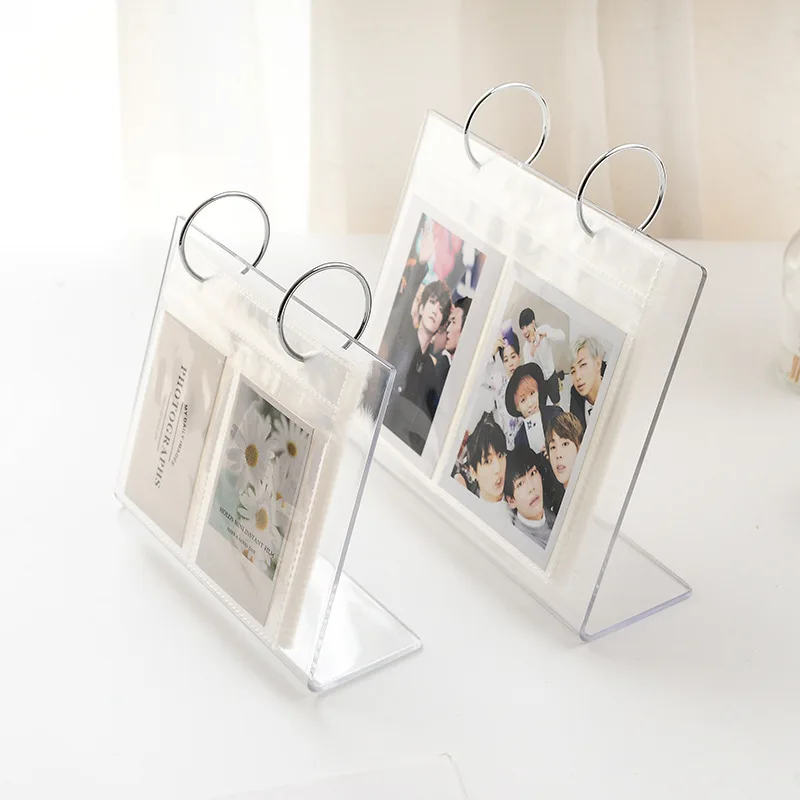 3/4/5/6 Inches Acrylic Page Flipping Album Insert Card Booklet Storage Book Small Card Display Rack Desktop Display