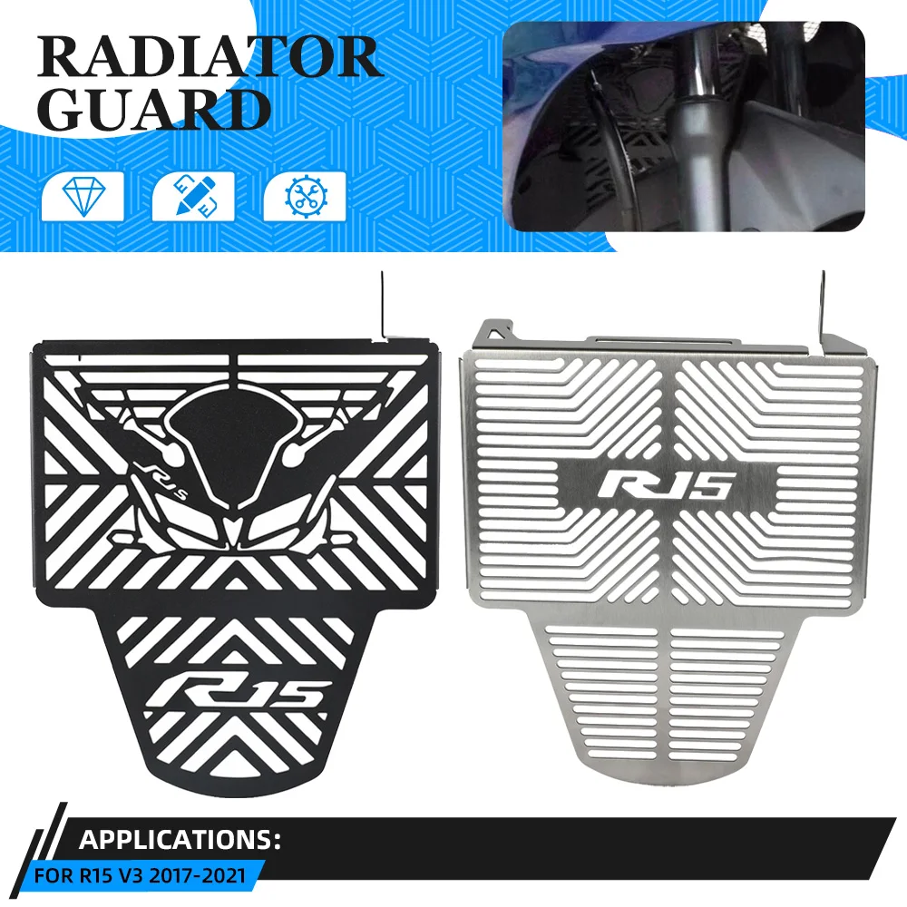 

Motorcycle Radiator Grille Guard Cover Protection Water Tank Shield For YAMAHA YZF R15 YZF-R15 YZFR15 V3 2017-2021 2019 2020