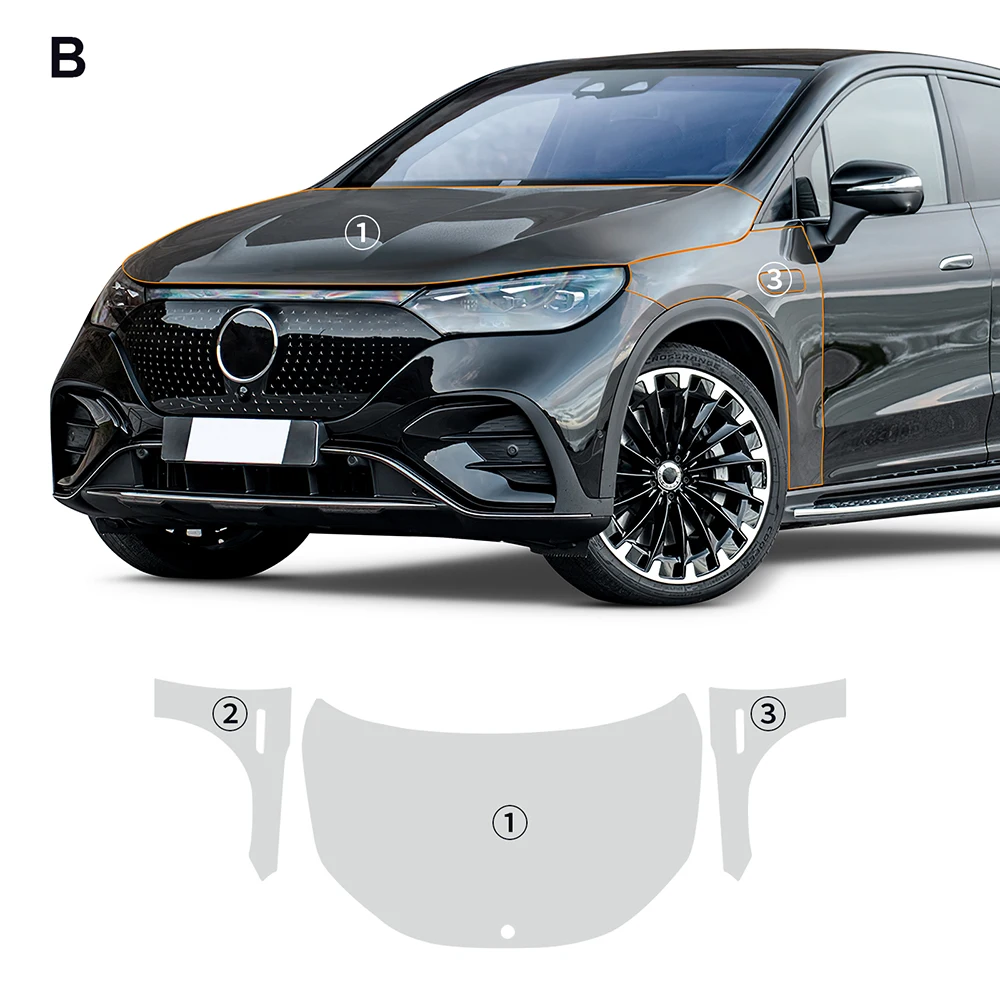 

For 2022-2024 Mercedes-Benz EQE Scratch-resistant TPU Invisible Car Paint Protection Film Transparent Bra Pre-cut PPF Decal Kit