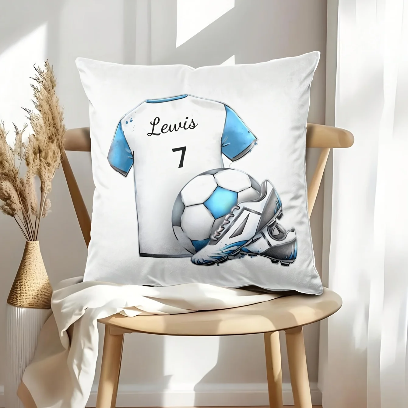 Customize 1pc Sports Soccer T-Shirt Creative Custom Name Number Pillow Player Gift Custom Name Number Pillowcase Personalized Un - view 4
