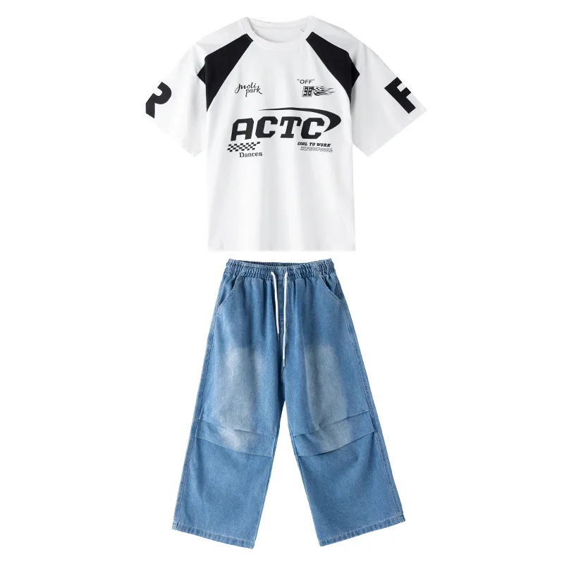 Kinder Street Dance Anzüge Jungen Hip-Hop Hübsche Performance Kostüme Mädchen Jazz Dance T-Shirts und Hosen