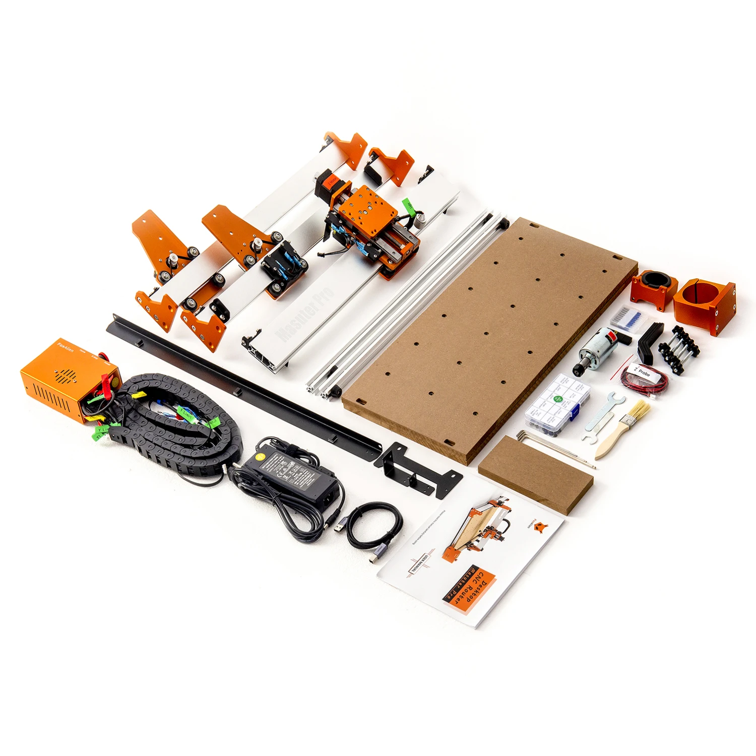 FoxAlien CNC Router Machine Masuter Pro, All Metal Frame Z-axis Linear Rails Drive for Wood Aluminum Carving Cutting Milling