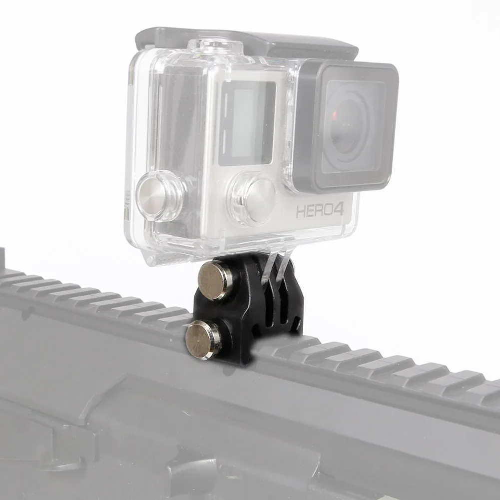 Adattatore fisso per montaggio su guida in Nylon per Action Camera da 2 pezzi per adattatore per montaggio Laser per fucile softair Picatinny per