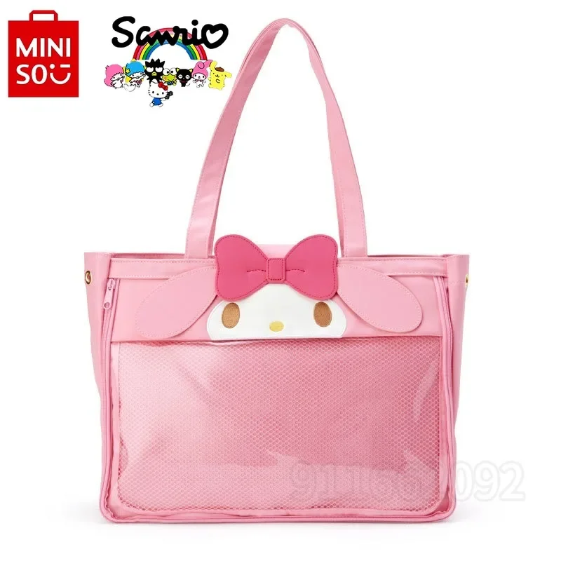 MINISO Sanrio New Women's Travel Handbag Luxury Brand Fashion Women's Shoulder Bag Transparent Women's Bag Large Capacity