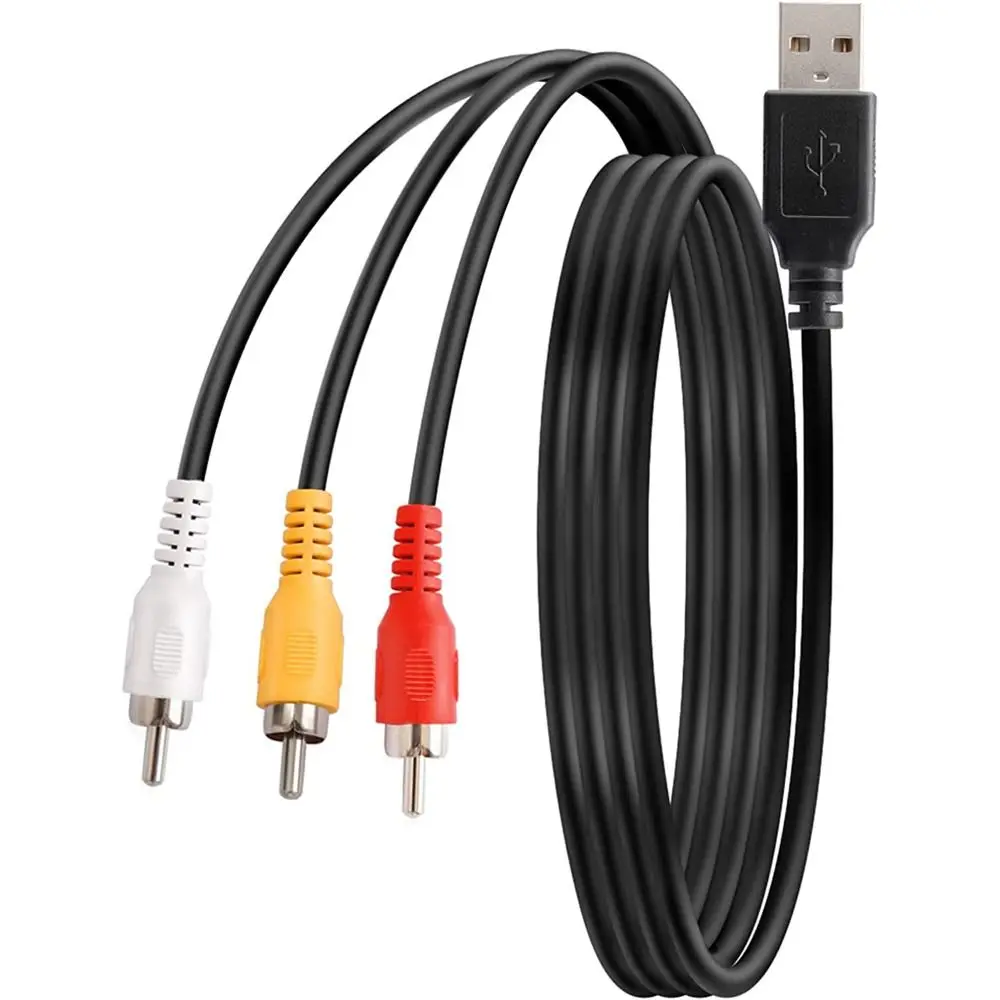 for TV/PC/DVR Splitter Male to Female USB to 3 RCA Cable AV Composite Audio Video Cord Adapter Line