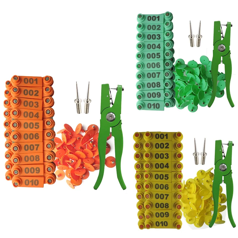 Szczypce do kolczyków Ear Tag Sheep Marker Applicator 001-100 Kolczyki do zestawu identyfikacyjnego kozy Ear Tagger