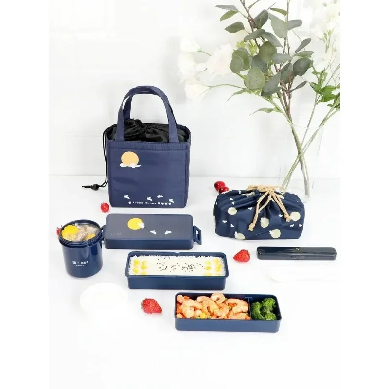 Japan Asvel Double-deck Lunch-box-Microwavable Japanese Style Dining Box Ideal for Fat Reduction with Separate Compartments