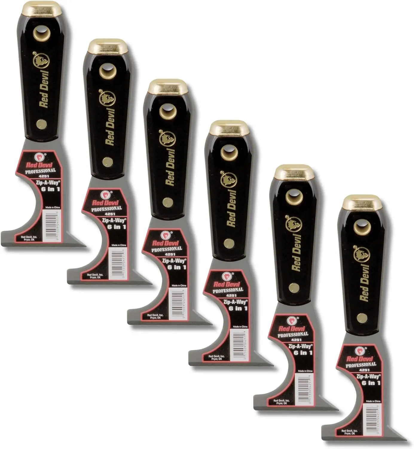 

4251 6-in-1 Painter's Tool, 2.5", Black, (Pack of 6)