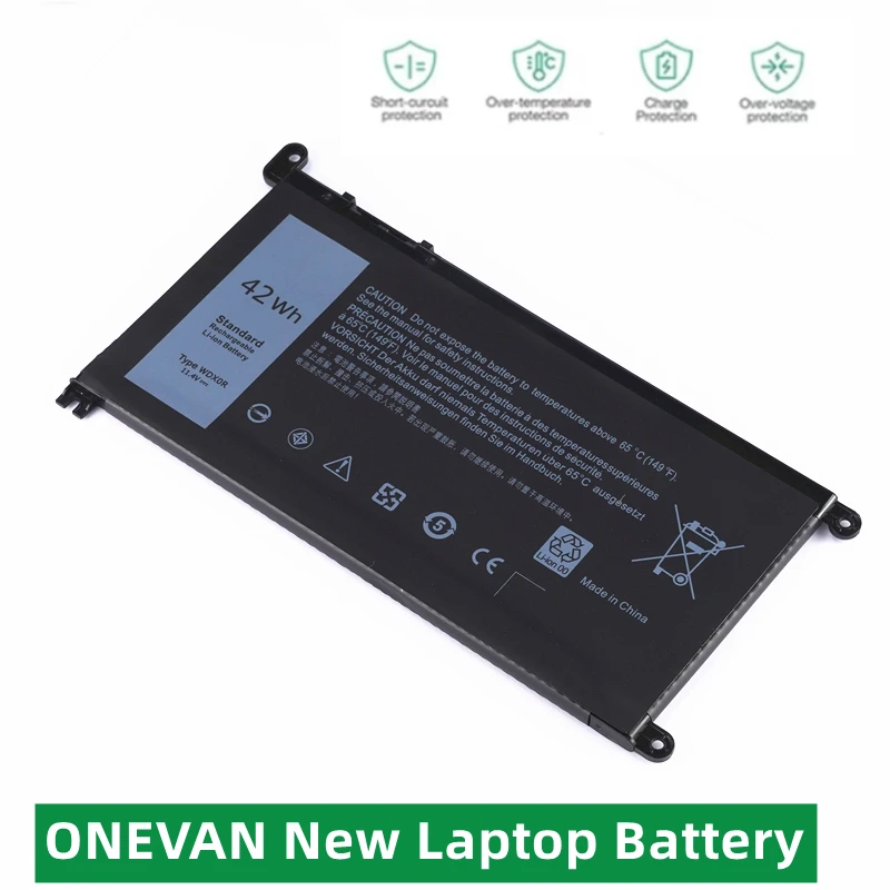 ONEVAN-batería NewWDX0R para DELL Inspiron 13, 5368, 5378, 7368, 14, 7460, 7472, 5468, 15, 5538, 5567, 5568, 7560, 7570, 17, 7569, P61F, 5765