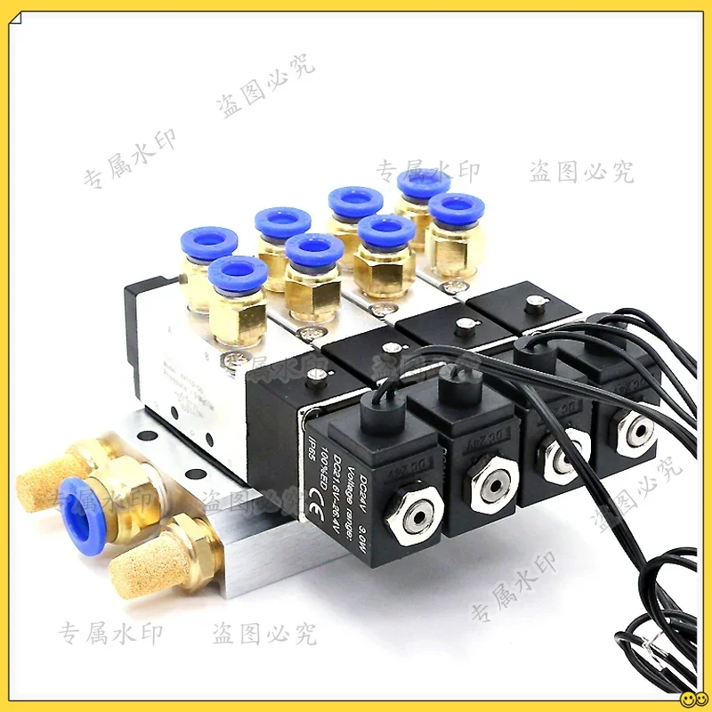 

Электромагнитный клапан, многоходовая комбинация 4V110-06, коллекторные станции, 12 В постоянного тока, 24 В переменного тока, 220 В с фитингами, 5 портов, 2-позиционные электромагнитные клапаны