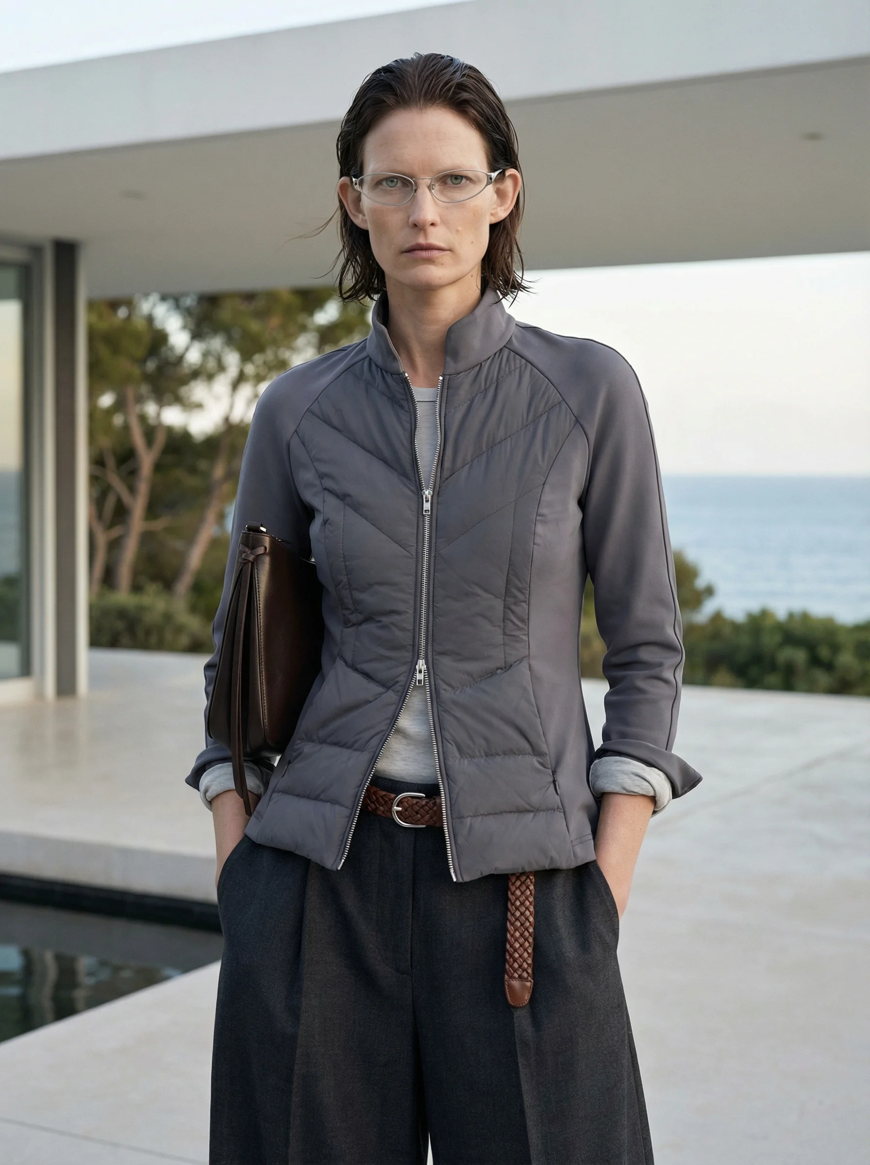 

Warm Fitting Lightweight Du down Jaet Slim Waist Design Ci Casual Sle Zipper Closure Nylon Fabric White Du Feather