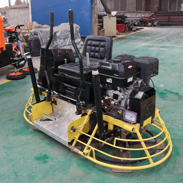 Professional Ride-on Power Trowel Machine . Driving Concrete Floor Finisher for Construction Smoothing