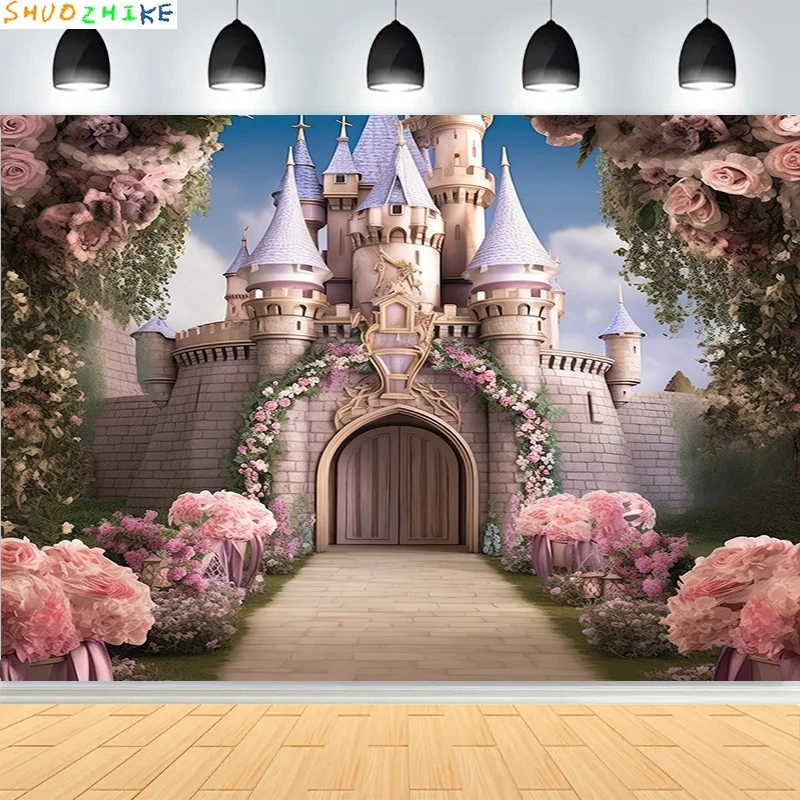 

Baby Shower Happy Birthday Party Photography Backdrops Newborn Kids Air Balloon Princess Tropical Jungle Photo Background BB-46