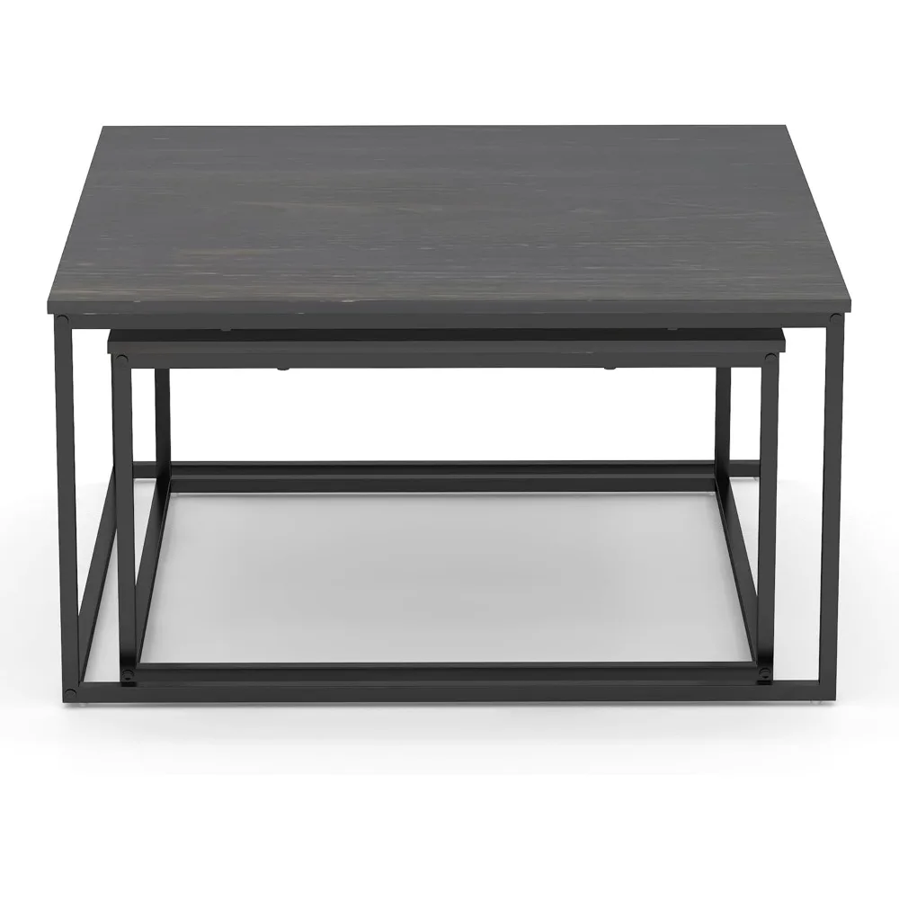 

Nesting Coffee Table Set of 2,Outdoor Coffee Table,Industrial End Table Side Tables for Living Room Bedroom