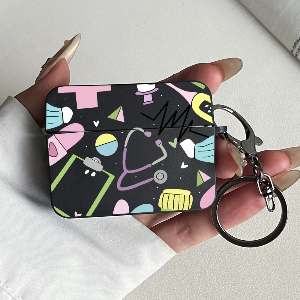 Medical Color Element Pattern Earphone Case for Apple Airpods Pro3/Pro2/Pro, Airpods 1/2/3/4 Wireless Bluetooth Headphone Cover