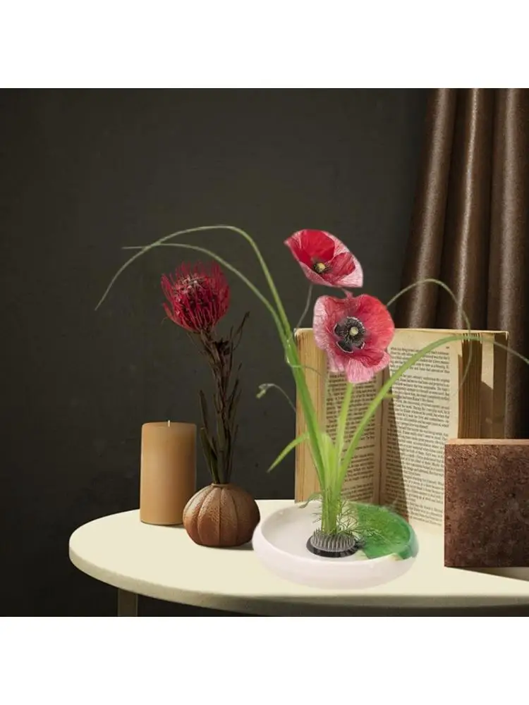 Flower Shallow Container Vase with Flower Frogs Floristry Kenzan for Florals Arranging Japanese Vase Set