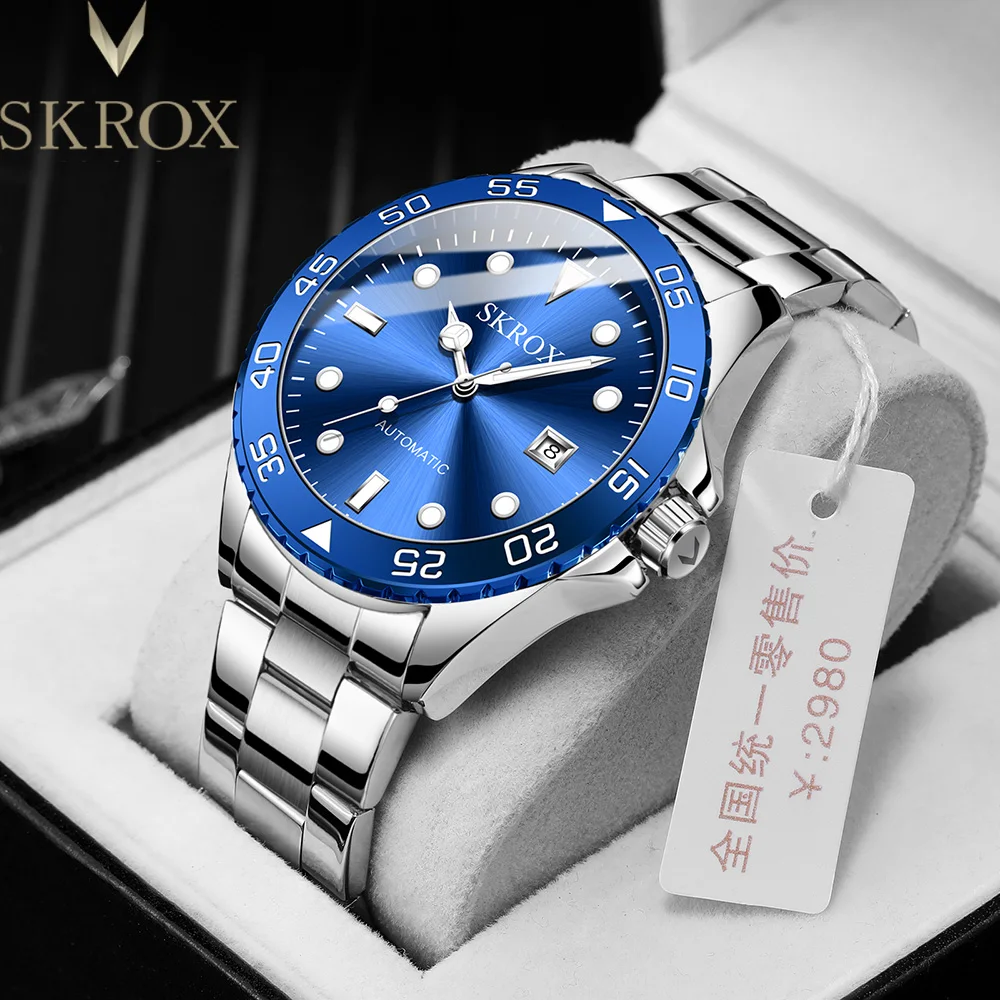 Luxury Replica High-End Blue Dial Submarine Diver Man Watch Luminous Automatic Wristwatches Stainless Steel Waterproof Clockwork