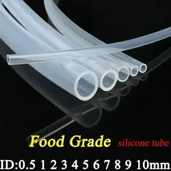 Manguera de goma de silicona transparente de calidad alimentaria, 1 metro, ID 0,51 2 3 4 5 6 7 8 9 10 mm O.D, tubo de silicona Flexible no tóxico