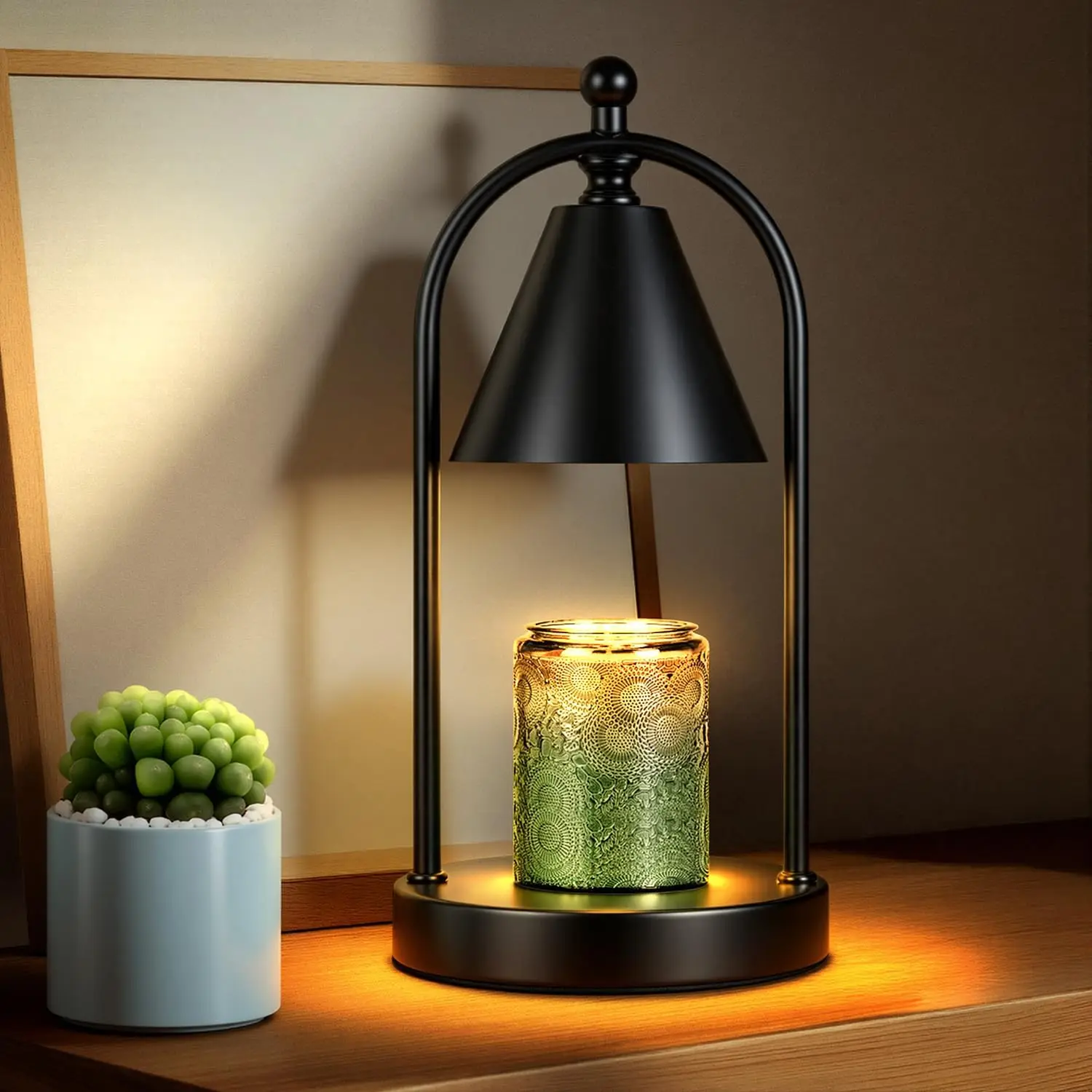 Candle Warmer Lamp with Timer, Dimmable Wax Melter for Home Decor, Electric Candle Warming Light for Bedroom with 2 Bulbs