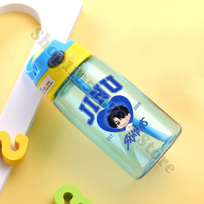 KPop شيطان الصيادين المحمولة كوب ماء بلاستك مع القش الأطفال الكرتون لطيف الرياضة زجاجة الاطفال أنيمي عصير الحاويات هدية 2025 #3