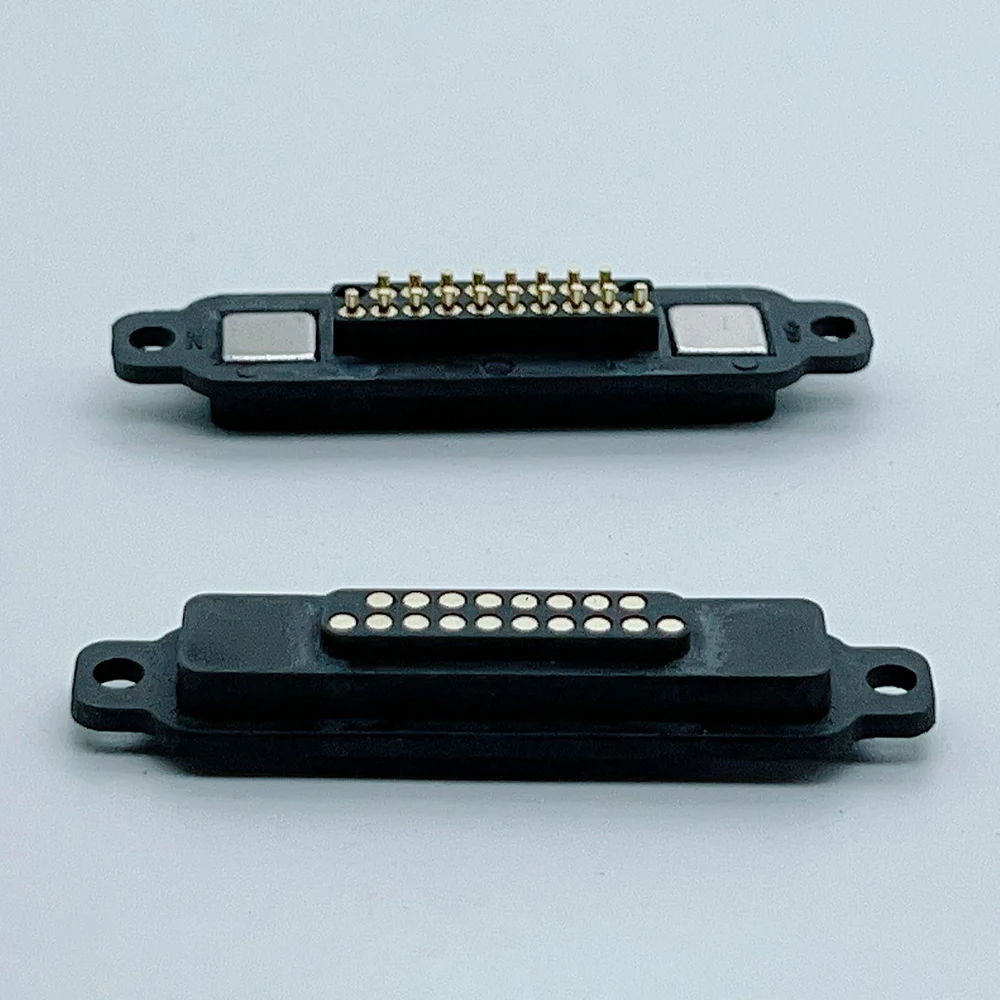 1 Paar 13-Pin 14 15 16 17 18 19 20-Pin Magnetischer Pogo-Pin-Steckverbinder, Stecker und Buchse, Stromanschluss mit Befestigungsschraubenloch zum Laden – Detail 8
