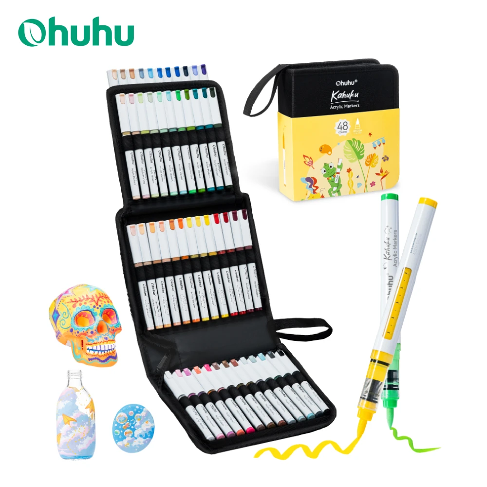 ohuhu-kahuku-serie-marqueurs-a-peinture-acrylique-a-encre-directe-controle-automatique-d'encre-marqueurs-acryliques-peinture-a-haute-opacite