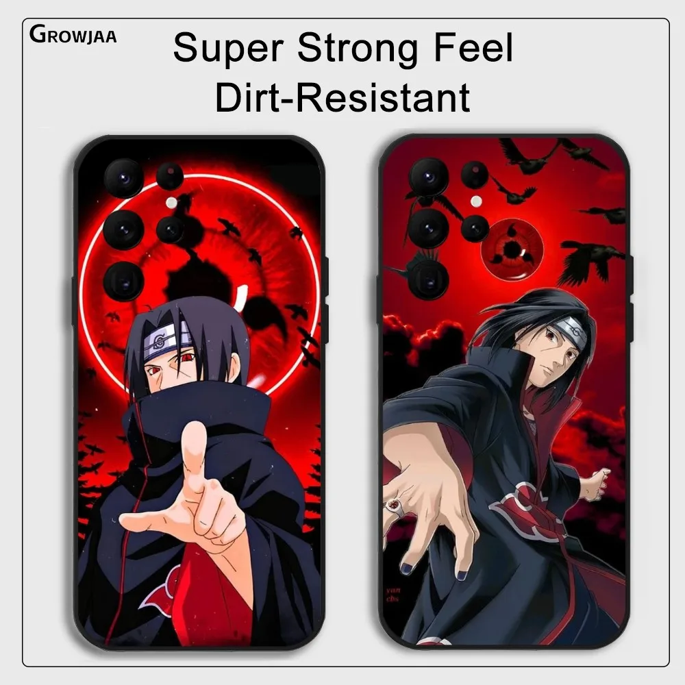 Anime N-Narutos I-Itachi Phone Case for Samsung Galaxy S24 Ultra S22 S23 Ultra S21 S20 5G Protective Silicone TPU Funda