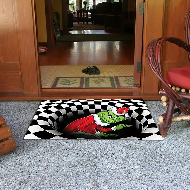 

Halloween Mat Visual Carpet Clown Door Sewer Horror Floor Mat Decoration for Home Indoor/Outdoor Kitchen Floor Non-Slip Rubber