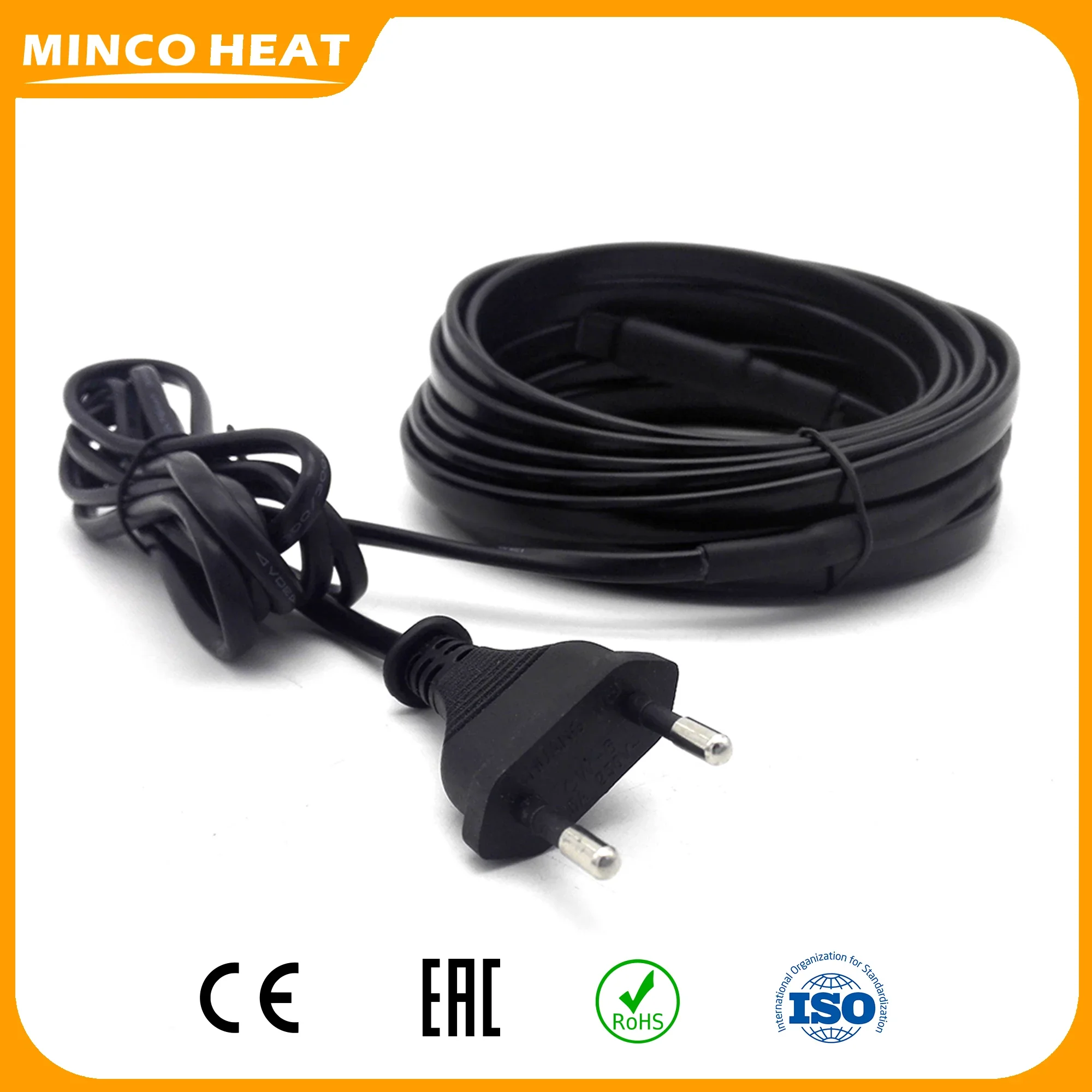 Minco Heat Self-Regulating Heating Cable 220V 1~10m Water Pipe Anti-Freeze Protection with EU Plug Attached Electric Wire