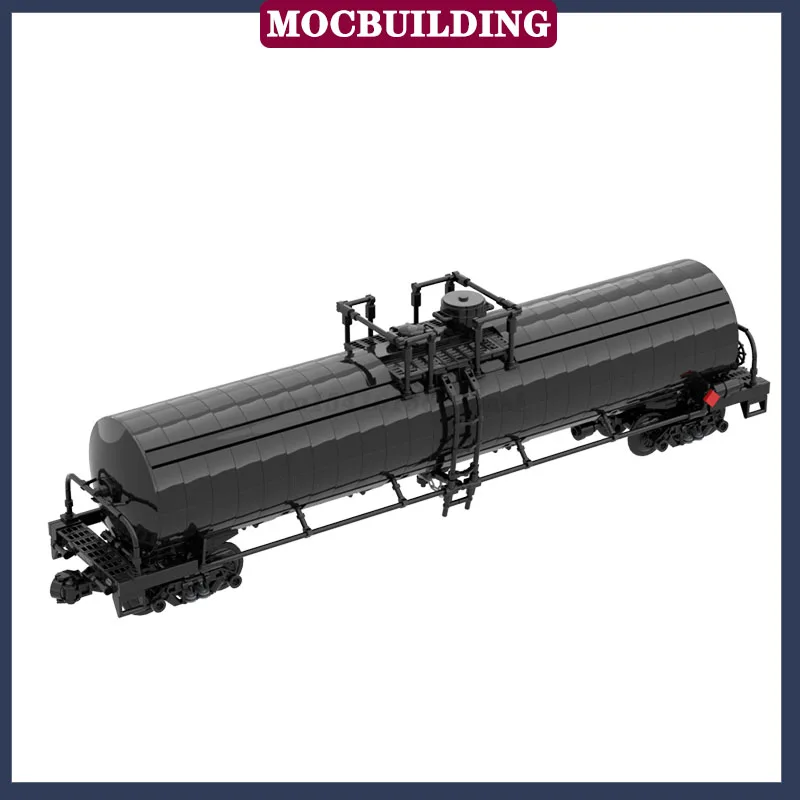 MOC Urban Transport Oil Tank Truck (1:38) Model Building Block Assembly Train Railway Industrial Freight Car Toy Gifts