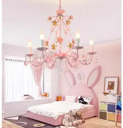 Pink Modern European Chandelier lamp Lustre Pendant Light Pink Rose Flower Light Fixture E14 Decoration Design
