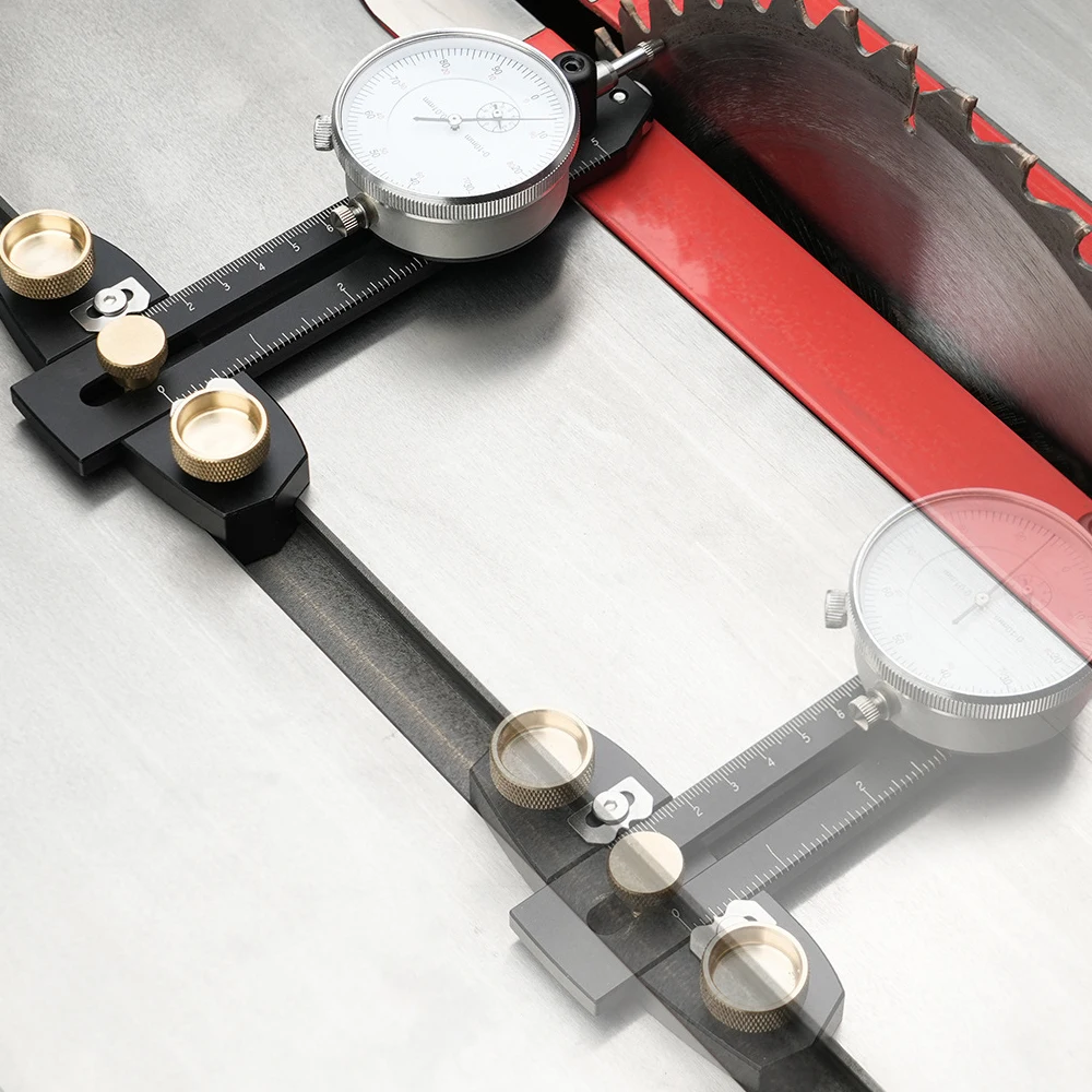 Table Saw Dial Indicator Blade Parallelism Correction Aluminum Alloy Adjustable Alignment Gauge with Align Tools