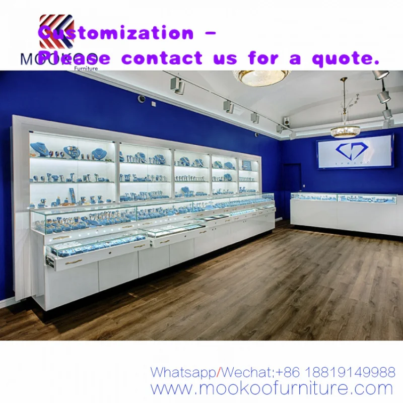 custom.Jewelery Glass Display Cabinet Indian Jewelry Showroom Interior Design