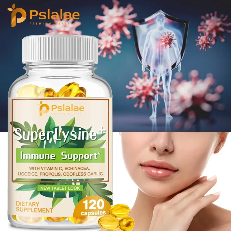 

Super Lysine + Immune Support - Contains Vitamin C, Echinacea, and Propolis for Lip Care and Body Absorption