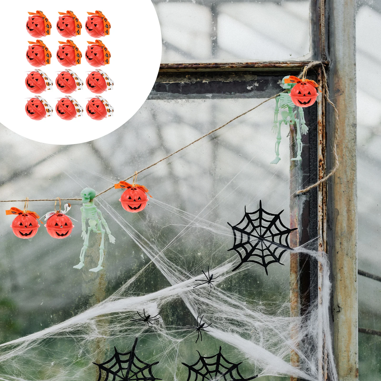 

12Pcs Creative 3D Pumpkin Jingle Bell Pendants Durable Halloween Party Decorations DIY Props Halloween Theme Pendants