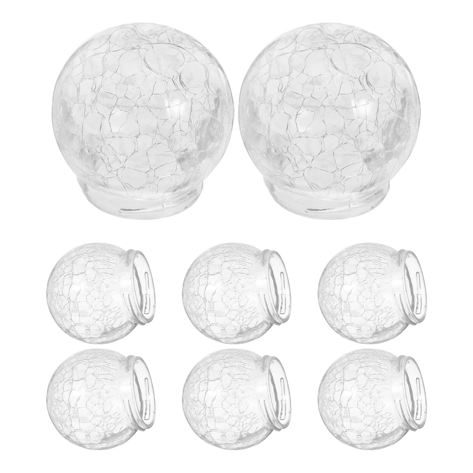 

8Pcs Outdoor Glass Globe Lamp Shades Crackle Finish Clear Bathroom Vanity Light Fixture Replacement Covers 8Cm Diameter Park