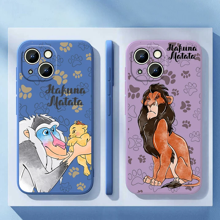 Simba Disney Lion King Phone Case For iPhone 14 13 12 mini 11 Pro Max 8 7 Plus XR XS X Liquid Rope Funda Cover