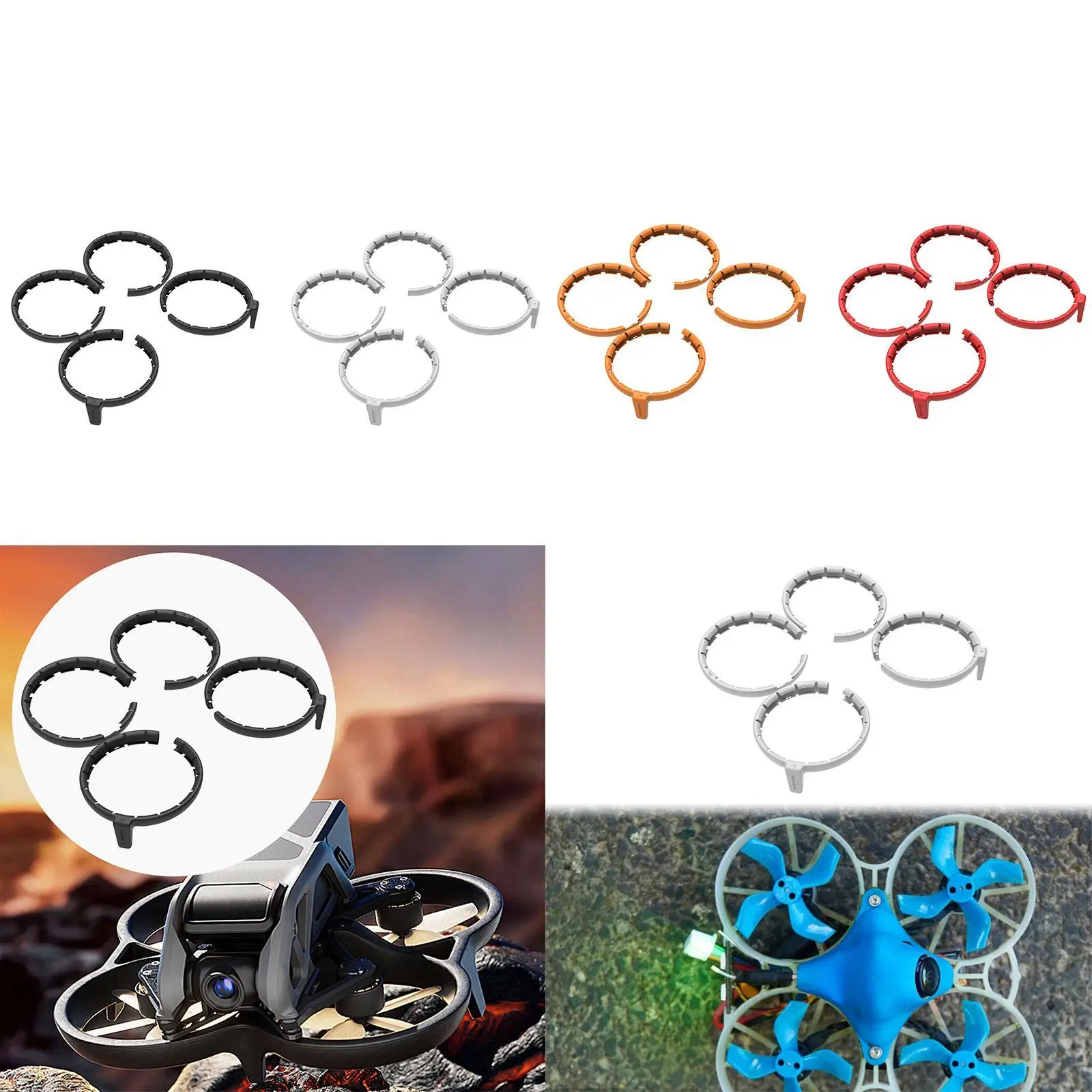 4Pcs Drone Propeller Guard Quick Release Fully Enclosed Lightweight Sturdy Scratch Props Protection for Flip RC Drone