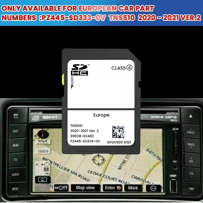 For Toyota RAV4 iQ AYGO Navigation Map SD Card 2020-2021 Ver.2 For TNS510 GPS SD Card UK & Europe