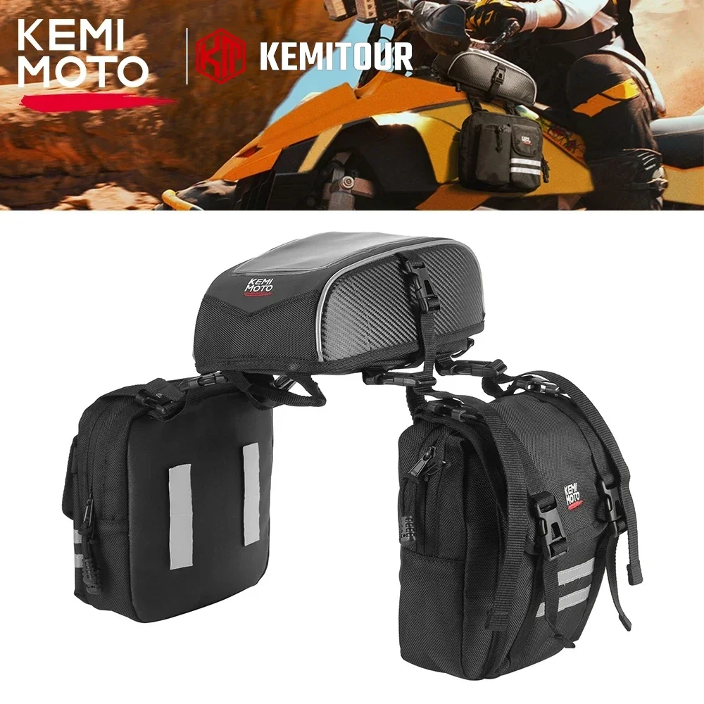 KEMIMOTO Saddlebag ATV Motorcycle Tank Bag for Yamaha Raptor 700 Banshee for Can-Am Outlander Compatible with Polaris for CFMOTO