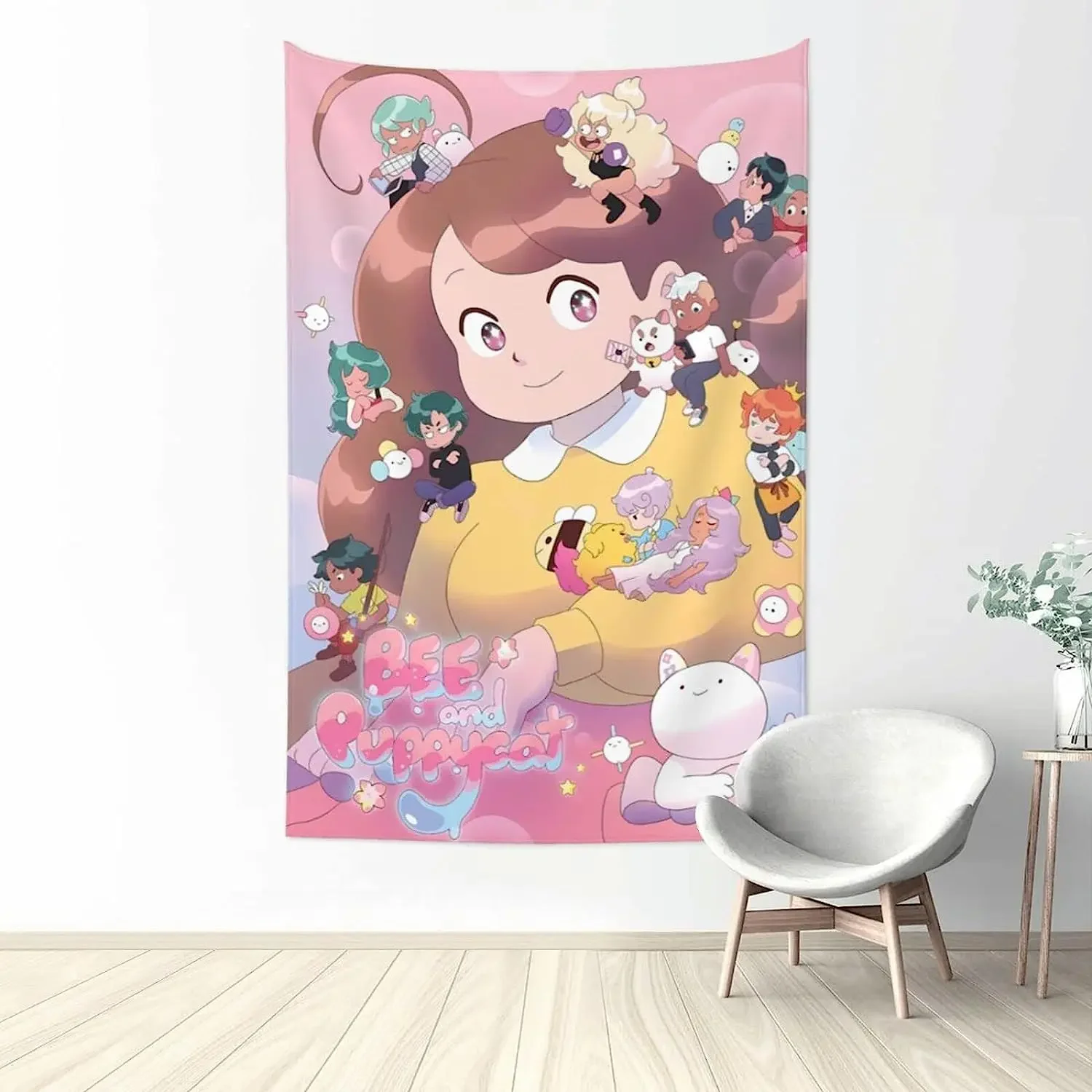 Anime Bee And Puppycat Tapestry Wall Hanging Bedroom Livingroom Wall Art Home Decor 60x40in